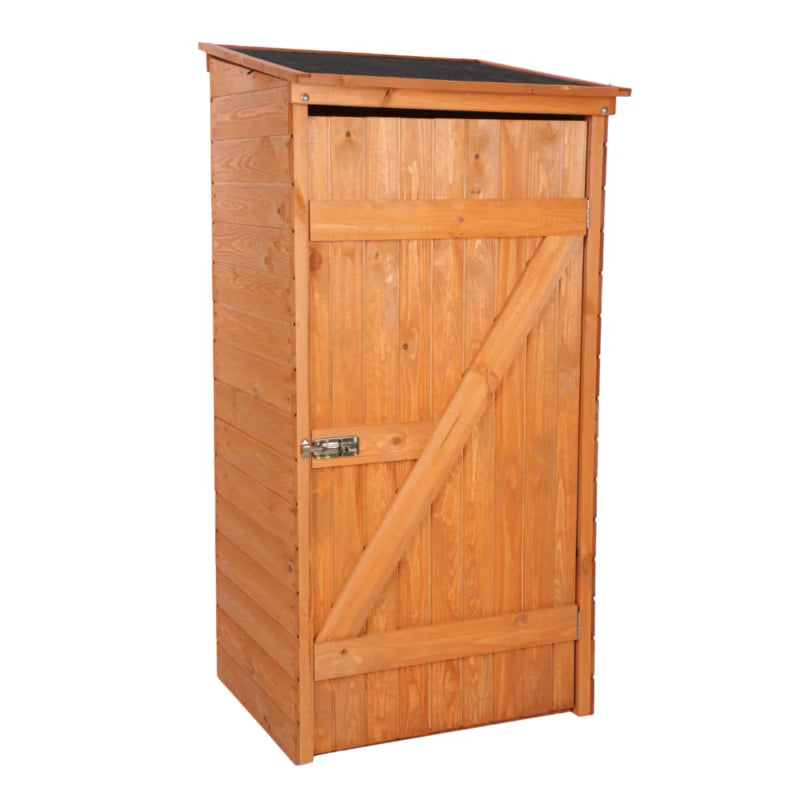 Redskabsskur Træ 149x73x69 cm Brun med Gulv og Tagpap