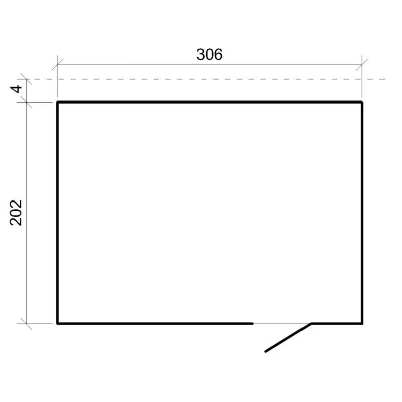 Redskabsskur i Træ 306x202 cm Natur 6,18 m²