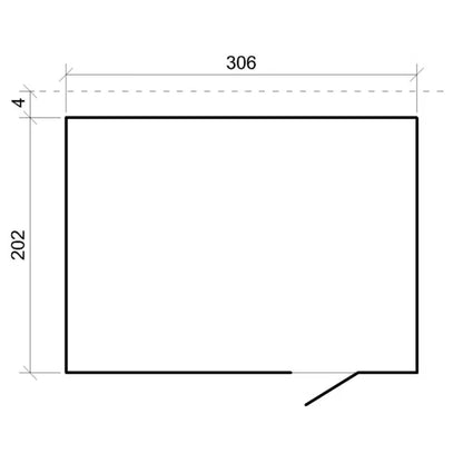 Redskabsskur i Træ 306x202 cm Natur 6,18 m²