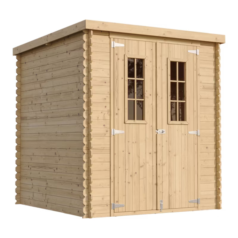 Redskabsskur Træ M309C 204x204 cm Natur 3,53 m²