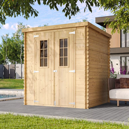 Redskabsskur Træ M309C 204x204 cm Natur 3,53 m²