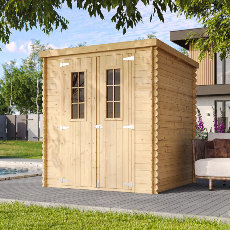 Redskabsskur Træ M309C 204x204 cm Natur 3,53 m²
