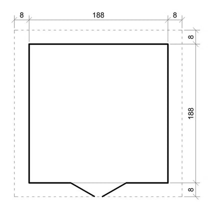 Redskabsskur Træ M309C 204x204 cm Natur 3,53 m²