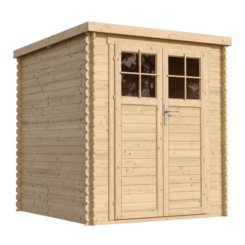 Redskabsskur Træ M309F 200x200 cm 3,53 m² Natur