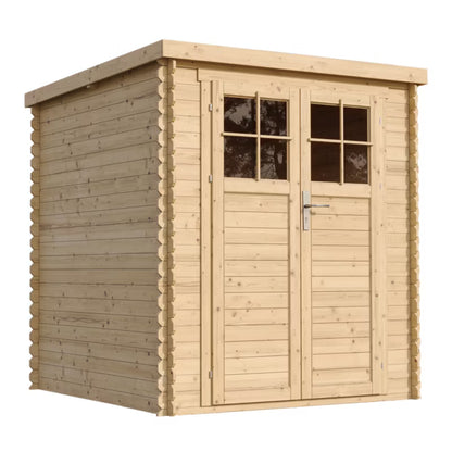 Redskabsskur Træ M309F 200x200 cm 3,53 m² Natur