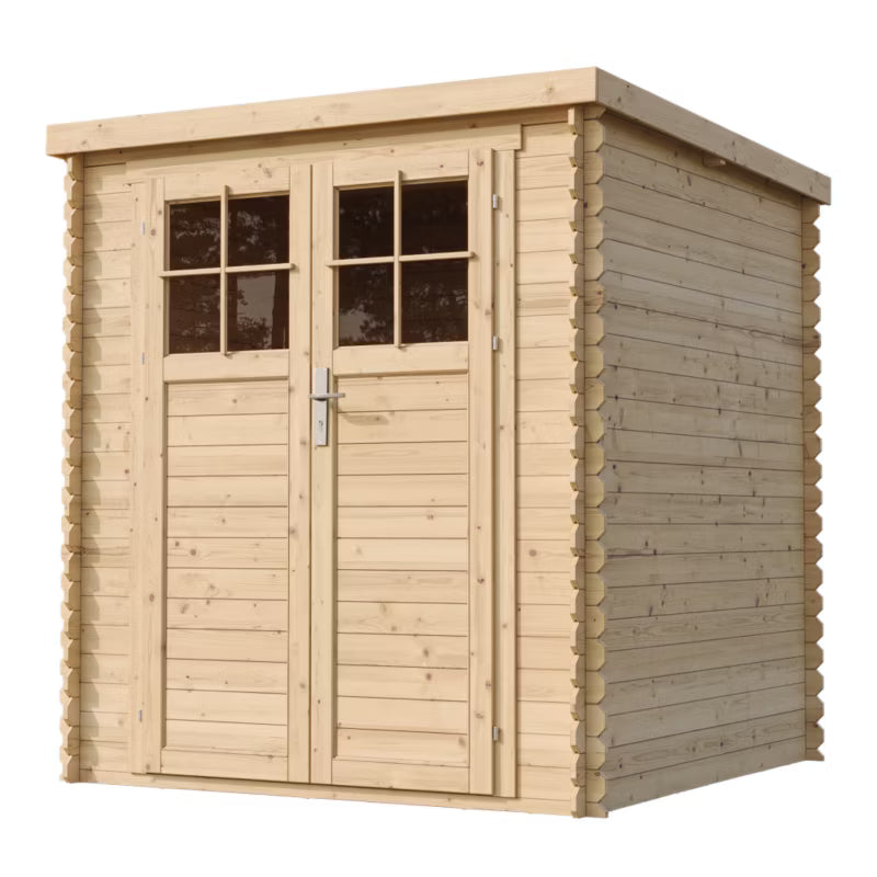 Redskabsskur Træ M309F 200x200 cm 3,53 m² Natur