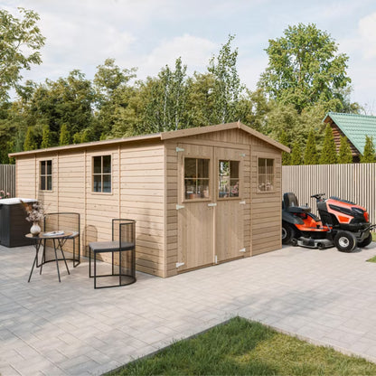 Redskabsskur Træ M337 516x324 cm Natur 15 m²