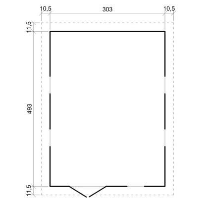Redskabsskur Træ M337 516x324 cm Natur 15 m²