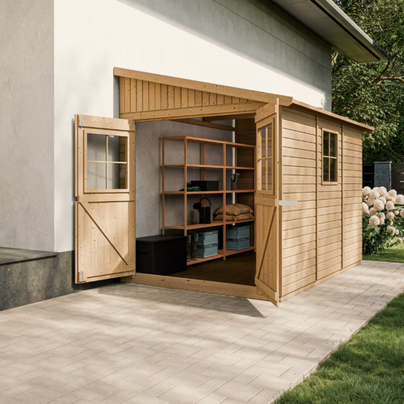 Redskabsskur Træ M339 6 m² 216x318 cm Natur