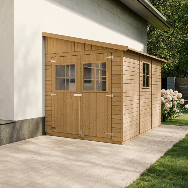 Redskabsskur Træ M339 6 m² 216x318 cm Natur
