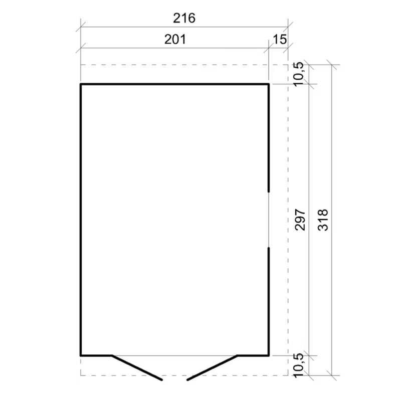 Redskabsskur Træ M339 6 m² 216x318 cm Natur