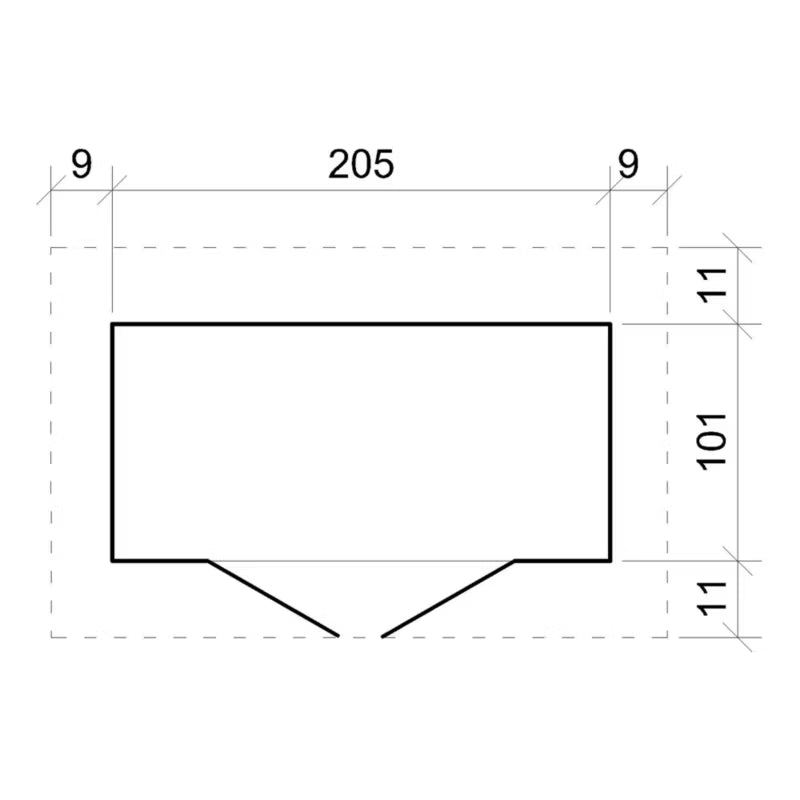 Redskabsskur Træ M348 223x123 cm Natur 2,07 m²