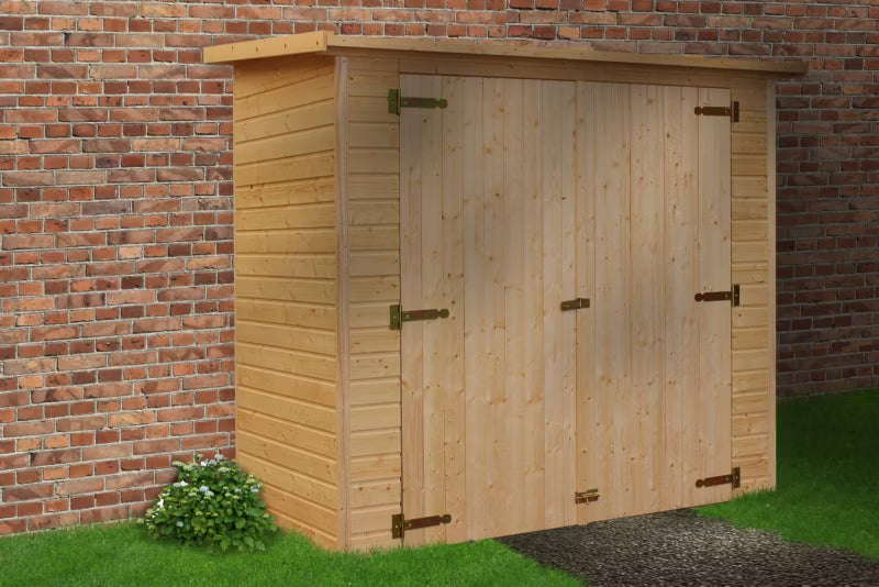 Redskabsskur Træ M348 223x123 cm Natur 2,07 m²