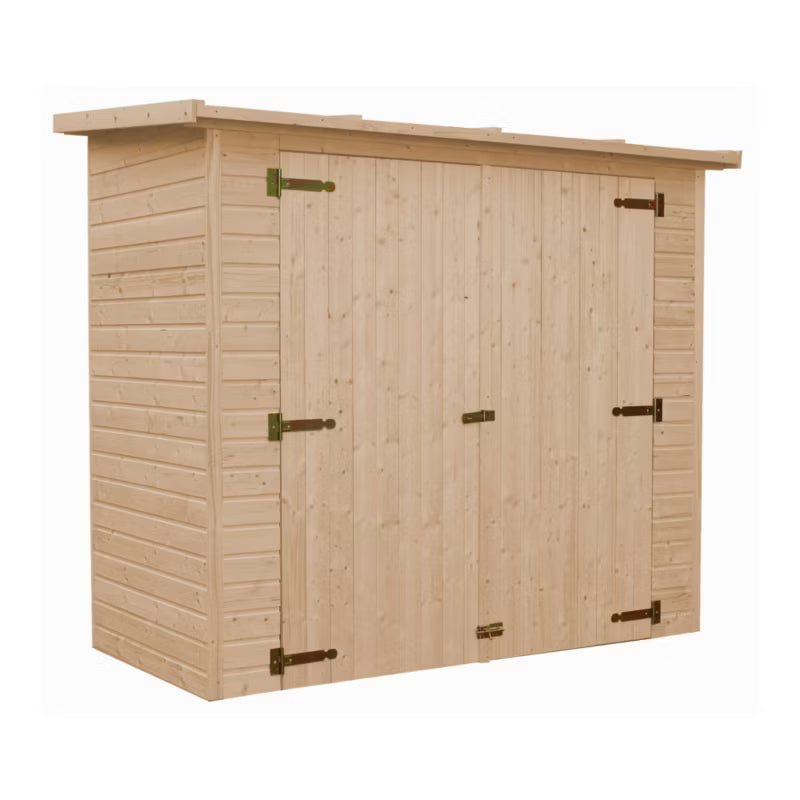 Redskabsskur Træ M348 223x123 cm Natur 2,07 m²