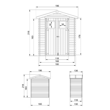 Redskabsskur Træ M367 1,98 m² Natur 19 mm