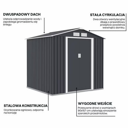 Redskabsskur VECTOR 7x6 201x190 cm Metal