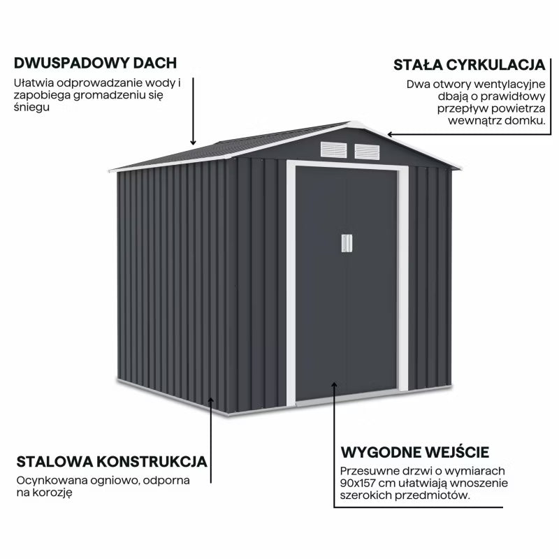 Redskabsskur VECTOR 7x6 201x190 cm Metal