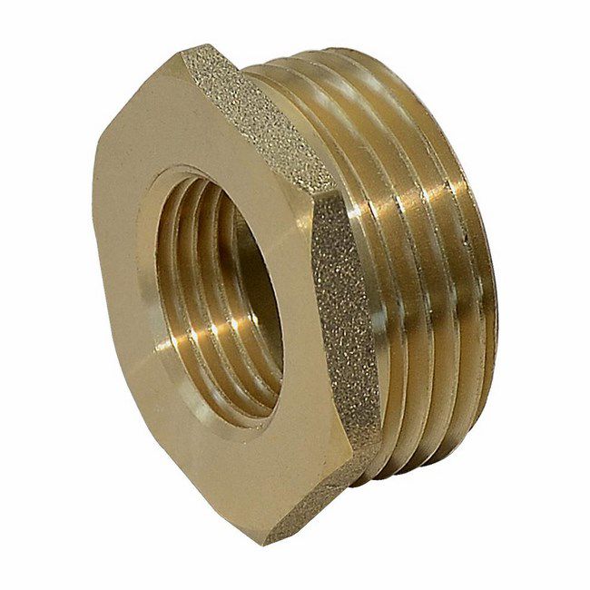 Reduktion 1/4" x 1/2" i messing