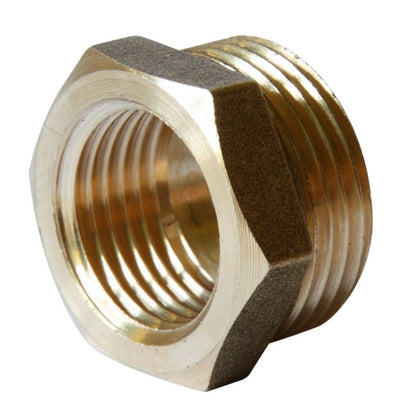 Reduktion 3/4" x 1/2" Messing til Varmeinstallation