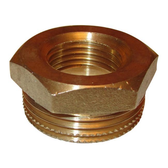 Messing reduktion med indvendigt/udvendigt gevind 1" x 1/2"