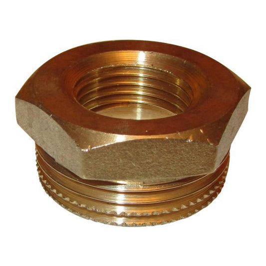 Messing reduktion med indvendigt/udvendigt gevind 1" x 1/2"