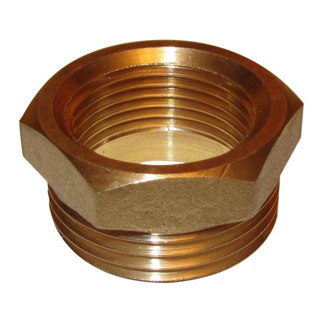 Messing reduktion med indvendigt/udvendigt gevind 1" x 3/4"