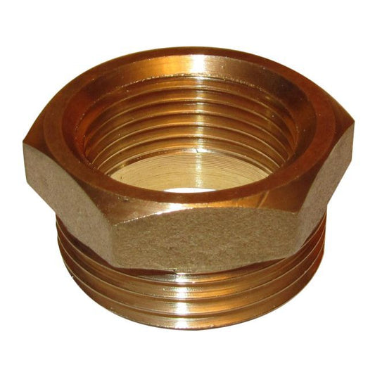 Messing reduktion med indvendigt/udvendigt gevind 1" x 3/4"