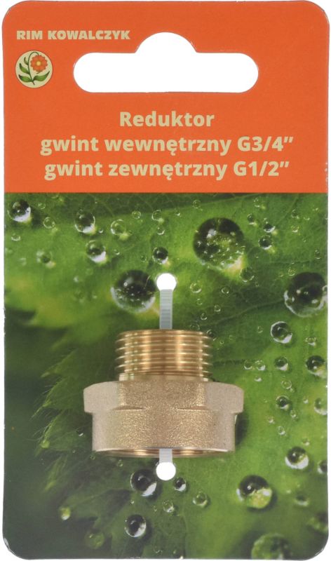Messingreduktor 1/2"-3/4" til havevanding