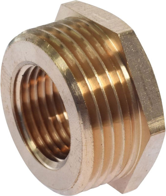 Messing reduktor GW 1/2" x GZ 1" til havevandslange