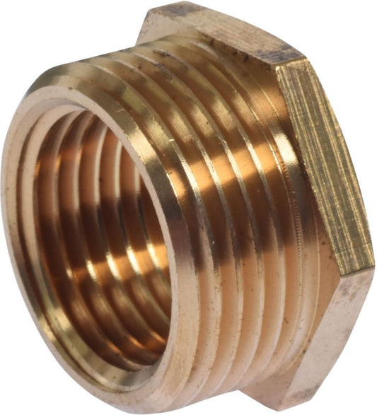 Messing reduktionsstykke GW 1/2" x GZ 3/4"