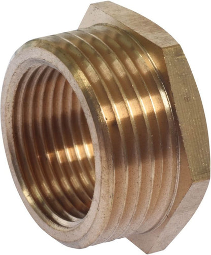 Messing reduktionsstykke GW 3/4" x GZ 1"