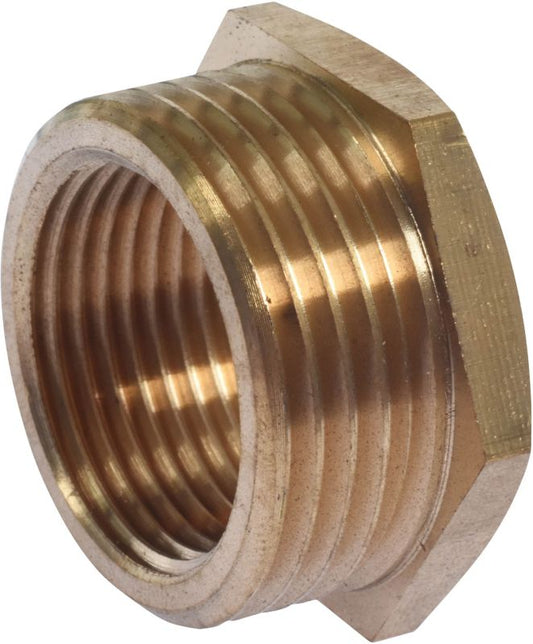 Messing reduktionsstykke GW 3/4" x GZ 1"