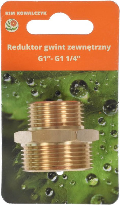 Messing reduktionsstykke GZ 1" x GZ 1 1/4"