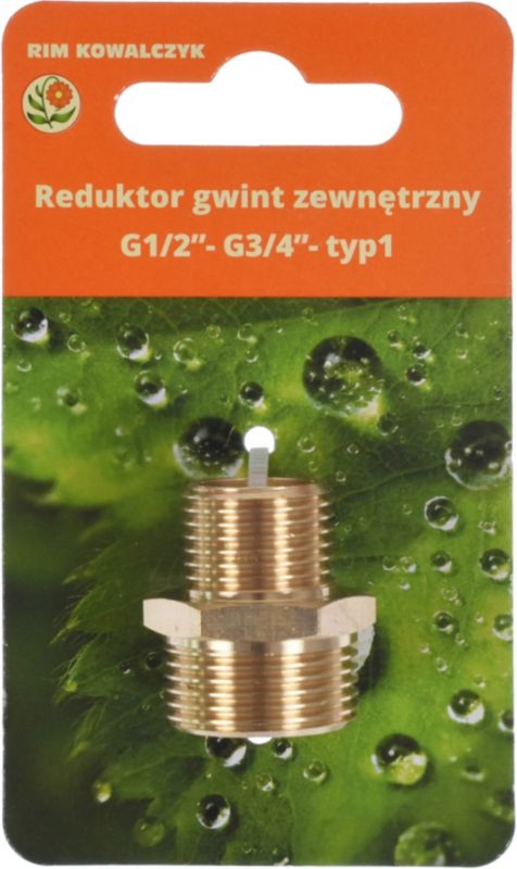 Messing reduktor med udvendigt gevind 1/2" - 3/4" type 1