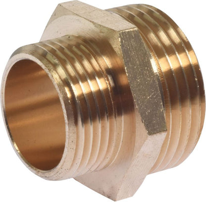 Messing reduktionsstykke med udvendigt gevind 3/4" - 1"