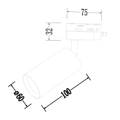 Spot Milagro Pipe Track 1xGU10 Sort