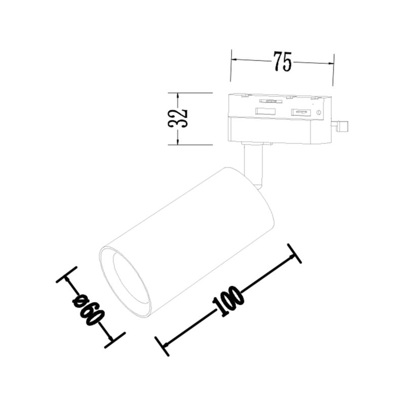 Spot Milagro Pipe Track 1xGU10 1-kreds Brun