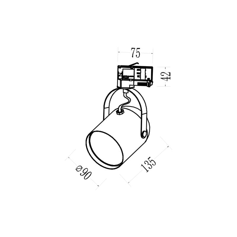 Spotlampe Quber Track 1xE27 3-kreds Hvid 5902693722755