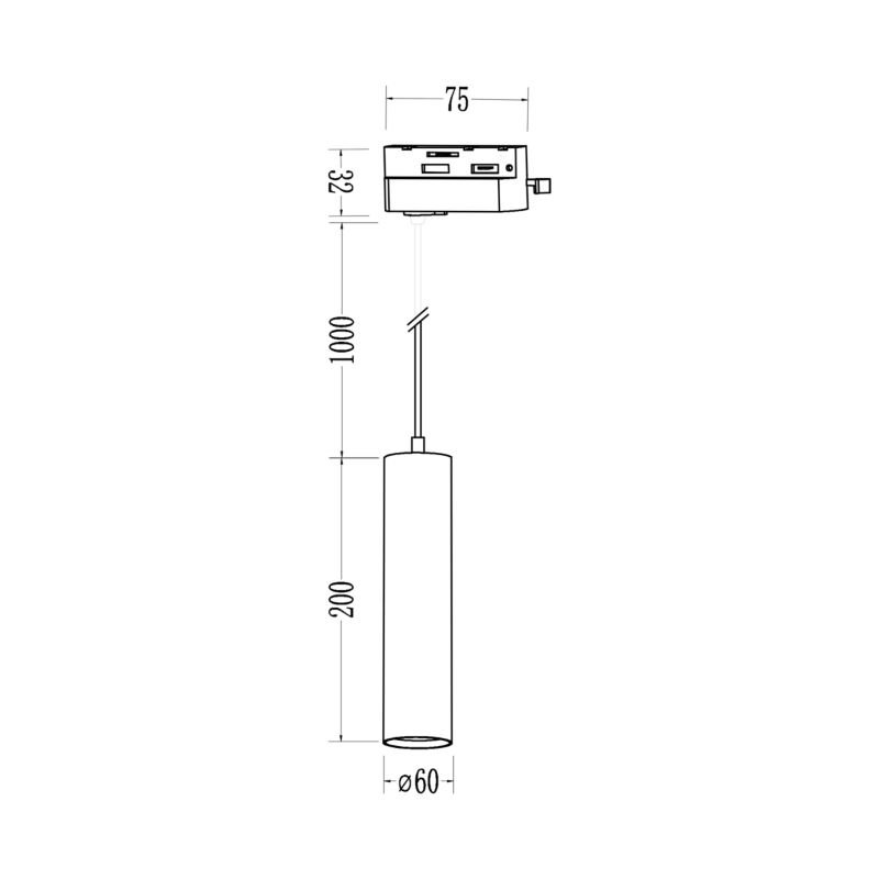 Skinneophæng Milagro Pipe Track 1xGU10 1-Kreds Hvid