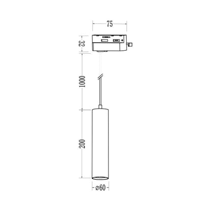 Skinneophæng Milagro Pipe Track 1xGU10 1-Kreds Hvid