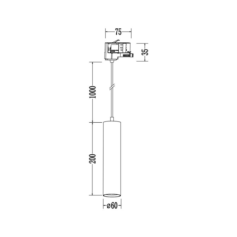 Spot Milagro Pipe Track 1xGU10 3-Kreds Sort 1024 mm