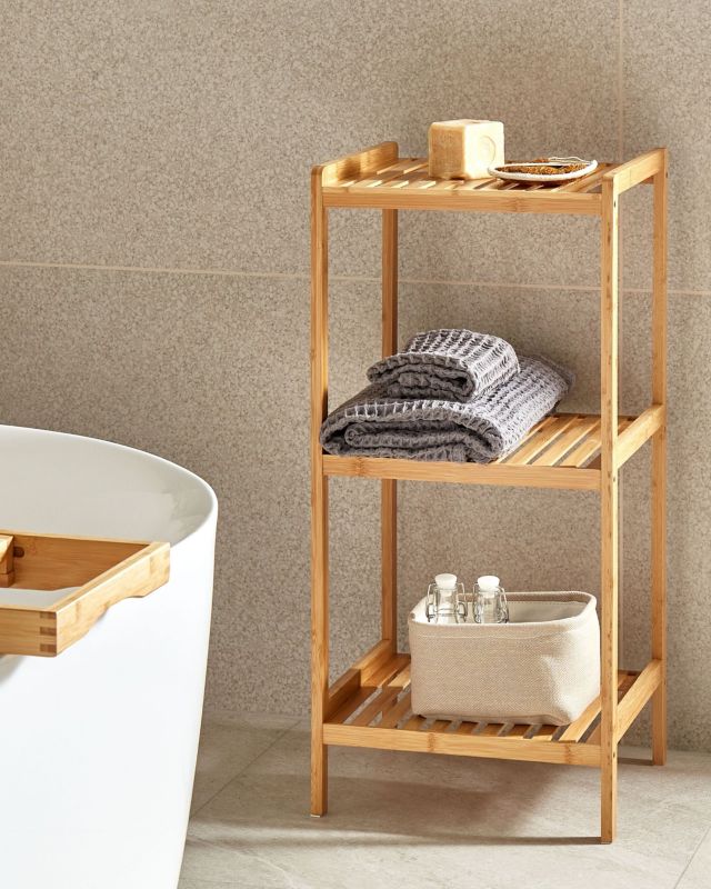 Badeværelsesreol Baxley 33x37x78 cm Lysebrun | 4255664880376