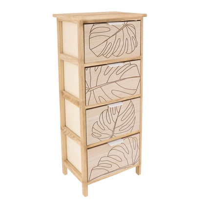 4-etagers Reol med 4 Skuffer 86x37,5x27,5 cm Beige | 3664323187571