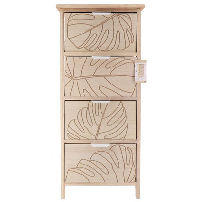 4-etagers Reol med 4 Skuffer 86x37,5x27,5 cm Beige | 3664323187571