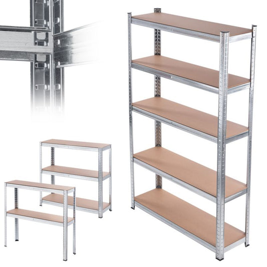 KADAX metalreol til garage og lager, 5-niveau, 180 x 90 x 30 cm, 875 kg