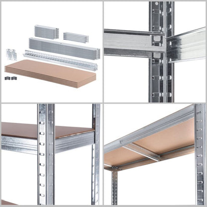 KADAX metalreol til garage og lager, 5-niveau, 180 x 90 x 30 cm, 875 kg