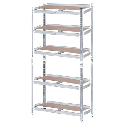 KADAX metalreol til garage og lager, 5-niveau, 180 x 90 x 30 cm, 875 kg