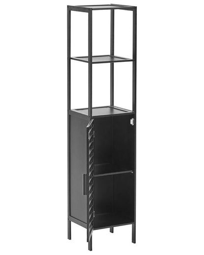 Badeværelsesreol i Bambus 30x32x145 cm Sort