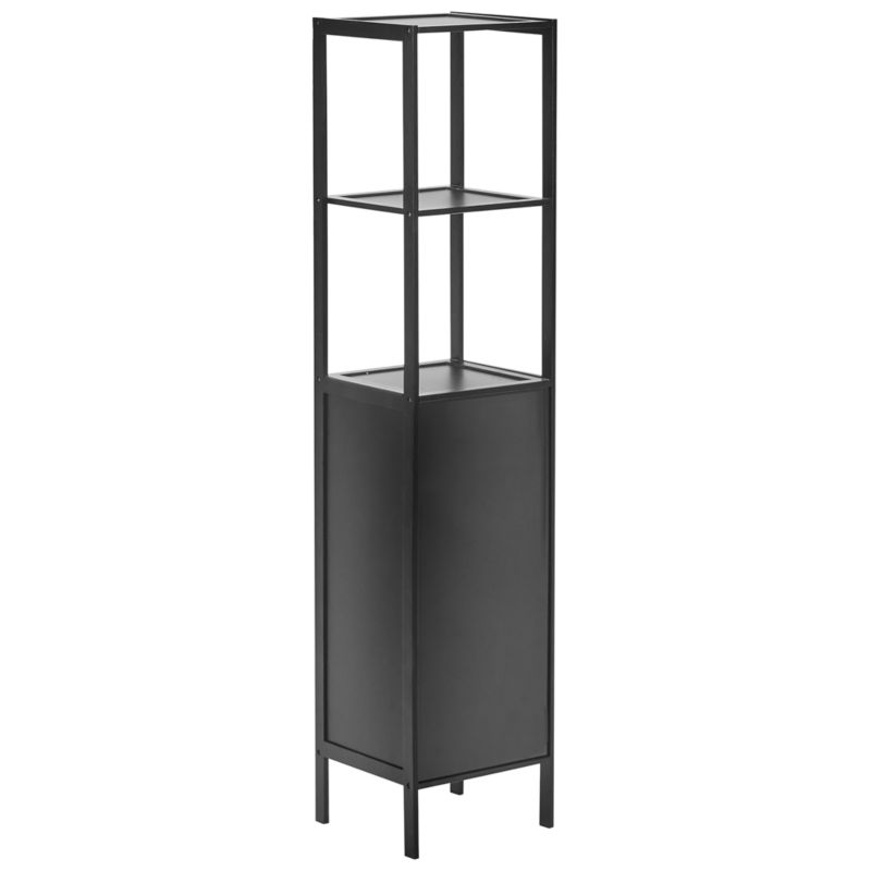 Badeværelsesreol i Bambus 30x32x145 cm Sort