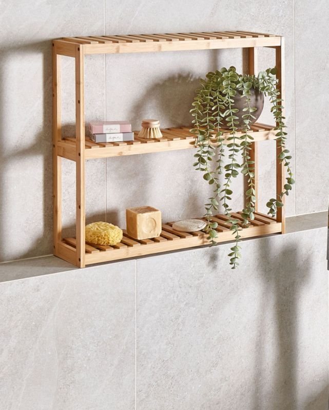 Badeværelseshylde PADUCAH 60x15x54 cm Lysebrun | 4255664880338